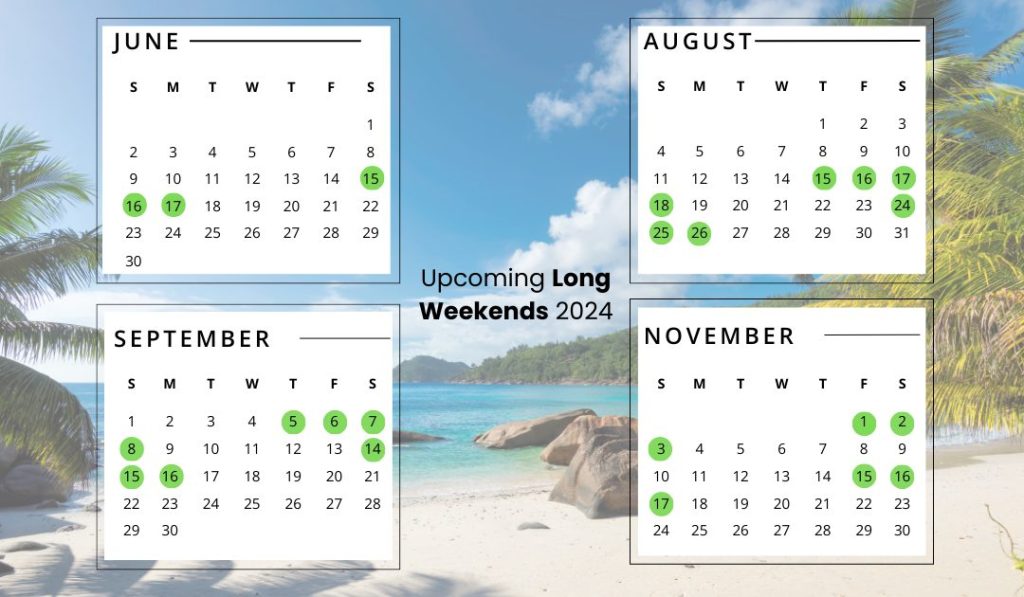 Upcoming Long Weekends 2024 Calendar: